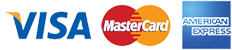 Visa MasterCard and American Express logos