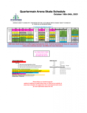 arena schedule