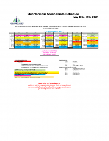 arena schedule