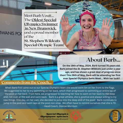 Meet Barb! The Oldest Special Olympics Swimmer in teh Province!