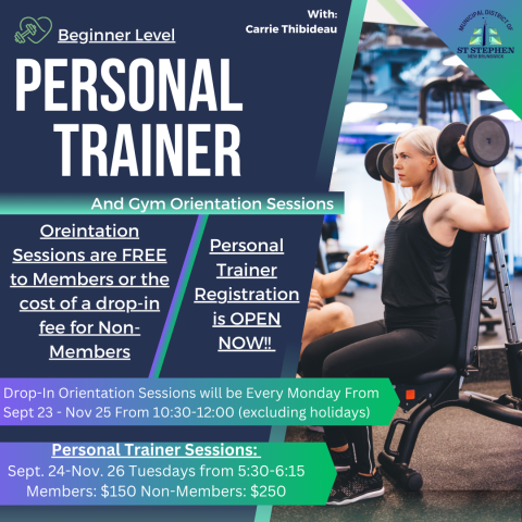 Personal Trainer and Gym Drop-in sessions - Fall 2024