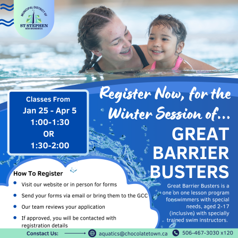 Great Barrier Busters Swimming Lessons for Children with Special Needs - Winter Session 2024