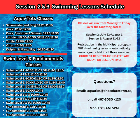 Summer Session Two - 2025 Class Schedule